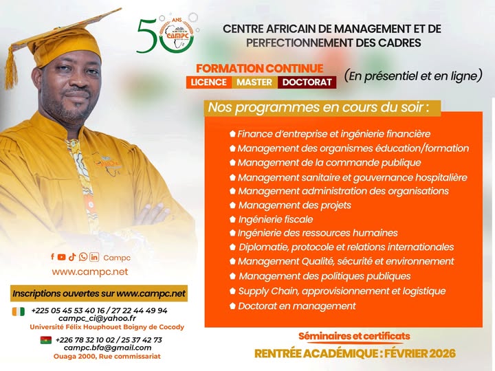 Les inscriptions sont officiellement ouvertes pour nos programmes Licence, Master et Doctorat, en présentiel et en ligne.