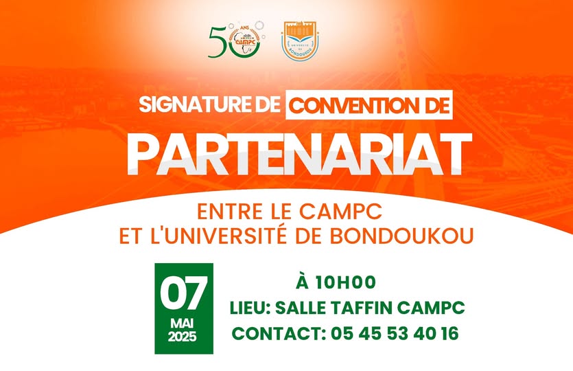 #SIGNATURE DE PARTENARIAT ENTRE L’UNIVERSITE DE BONDOUKOU ET LE CAMPC