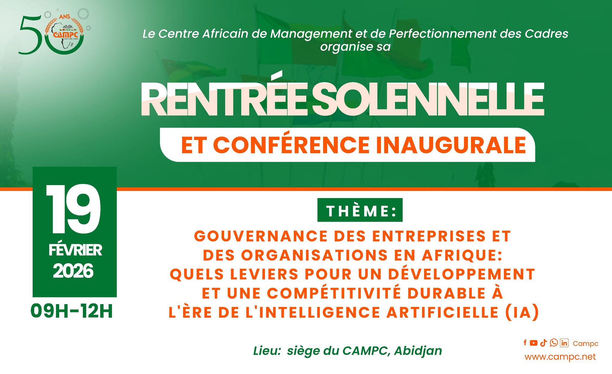 🎓✨ RENTRÉE SOLENNELLE & CONFÉRENCE INAUGURALE ✨🎓